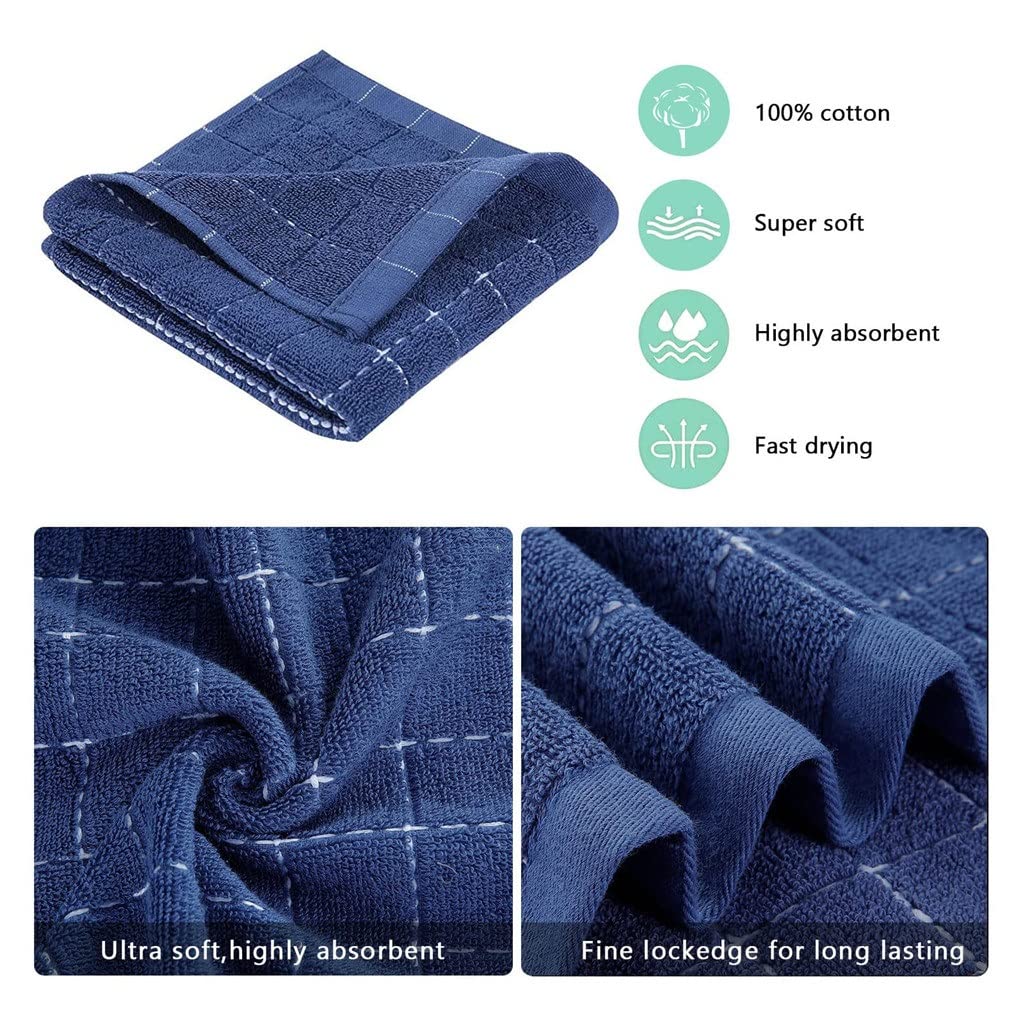 RWRAPS Paño de Cocina de algodón para Cocina y hogar, Toalla de Cocina Suave y Absorbente con Lazo para Colgar, Herramientas de Limpieza Reutilizables (8 Uds. De 31cm)