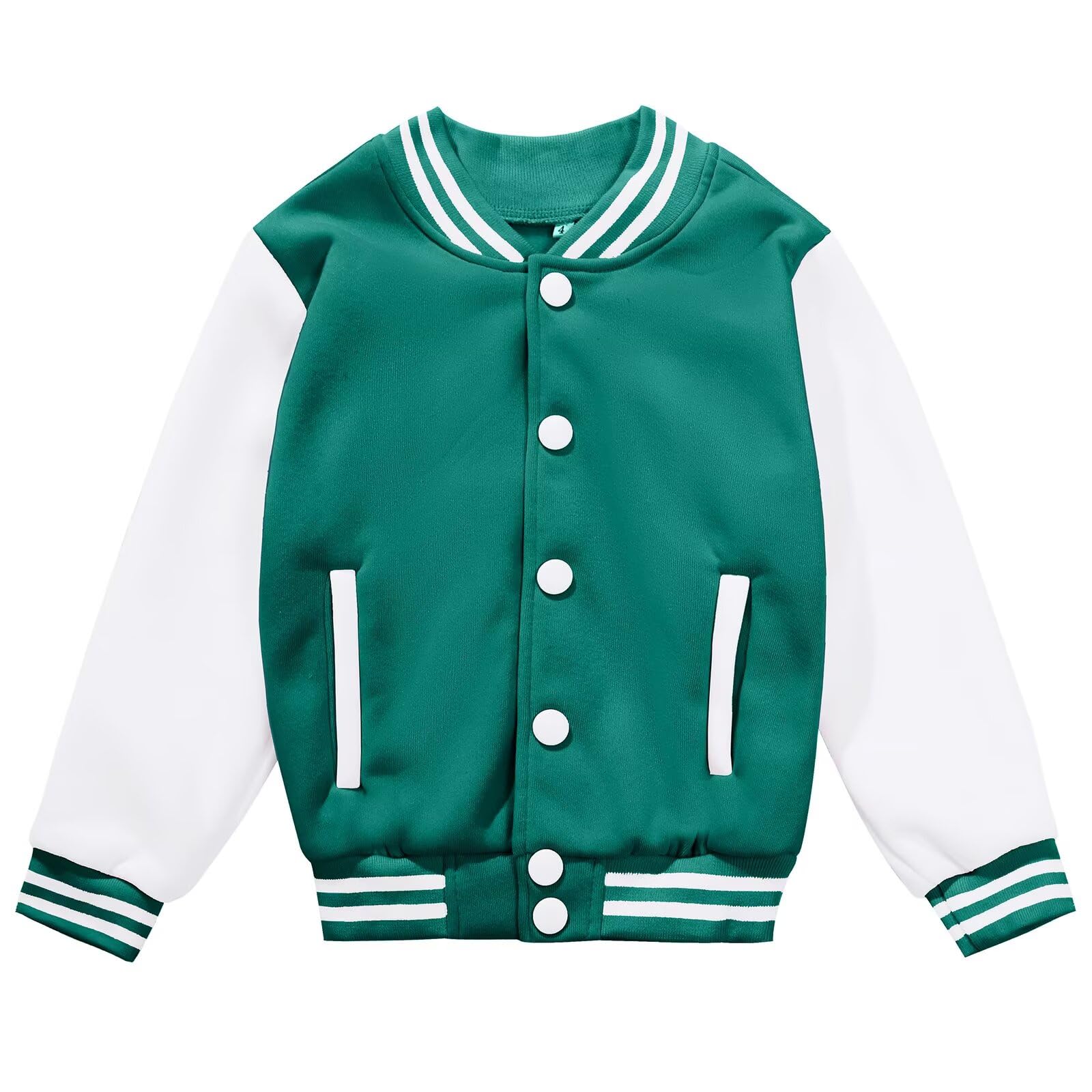 Kids Varsity Baseball Jacket Girls Boys Lightweight Cardigan Sweats Varsity Sport Team Uniforms School Coat with Pocket
