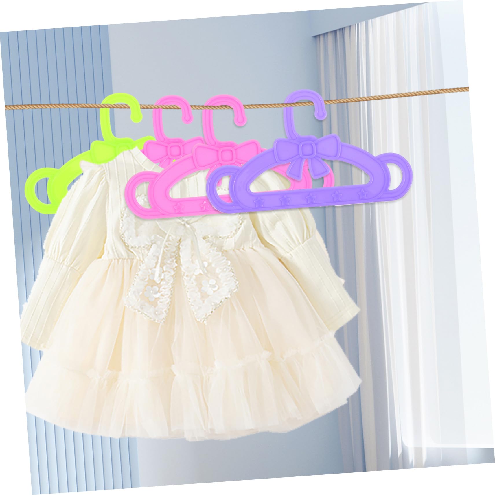 POPETPOP 15 Unidades Perchas de Ropa Muñecas de 18 Pulgadas Accesorios para Muñecas de Niñas Perchas para Vestidos de Obsequios como Navidad y Año