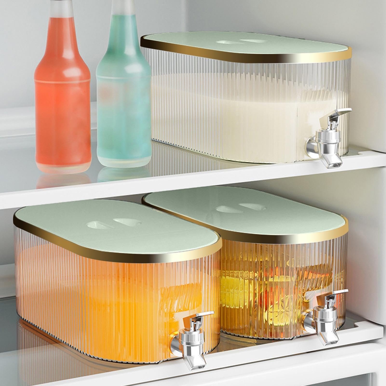 Getränkespender Mit Zapfhahn, 3,5 Liter - Transparent, Für Kühlschrank, Ideal Für Partys, Picknick, Büro, Küche