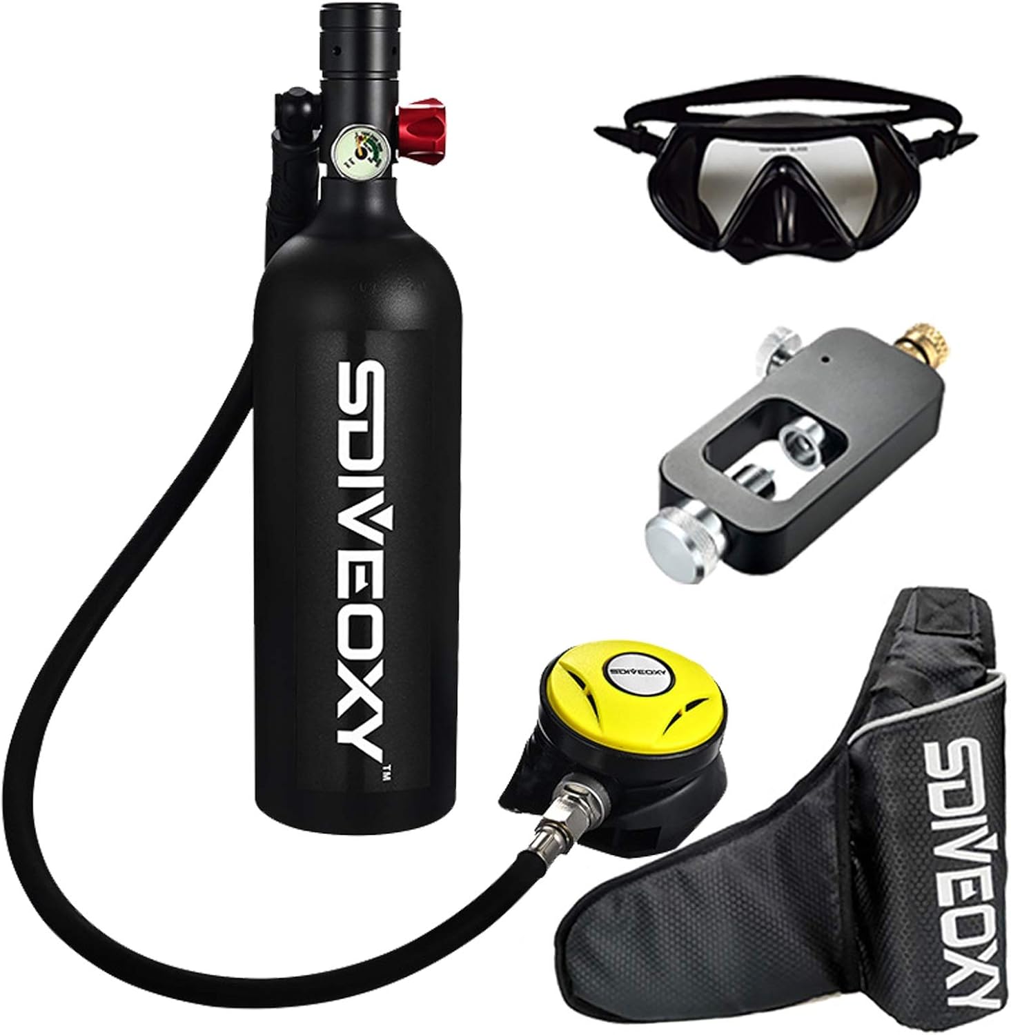 Mini Scuba Diving Gear, 1L Portable Diving Equipment Inflatable Diving