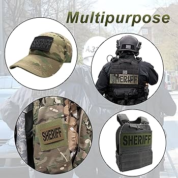Amazon.com: uuKen Black Sheriff Patch Reflective Laser Cut