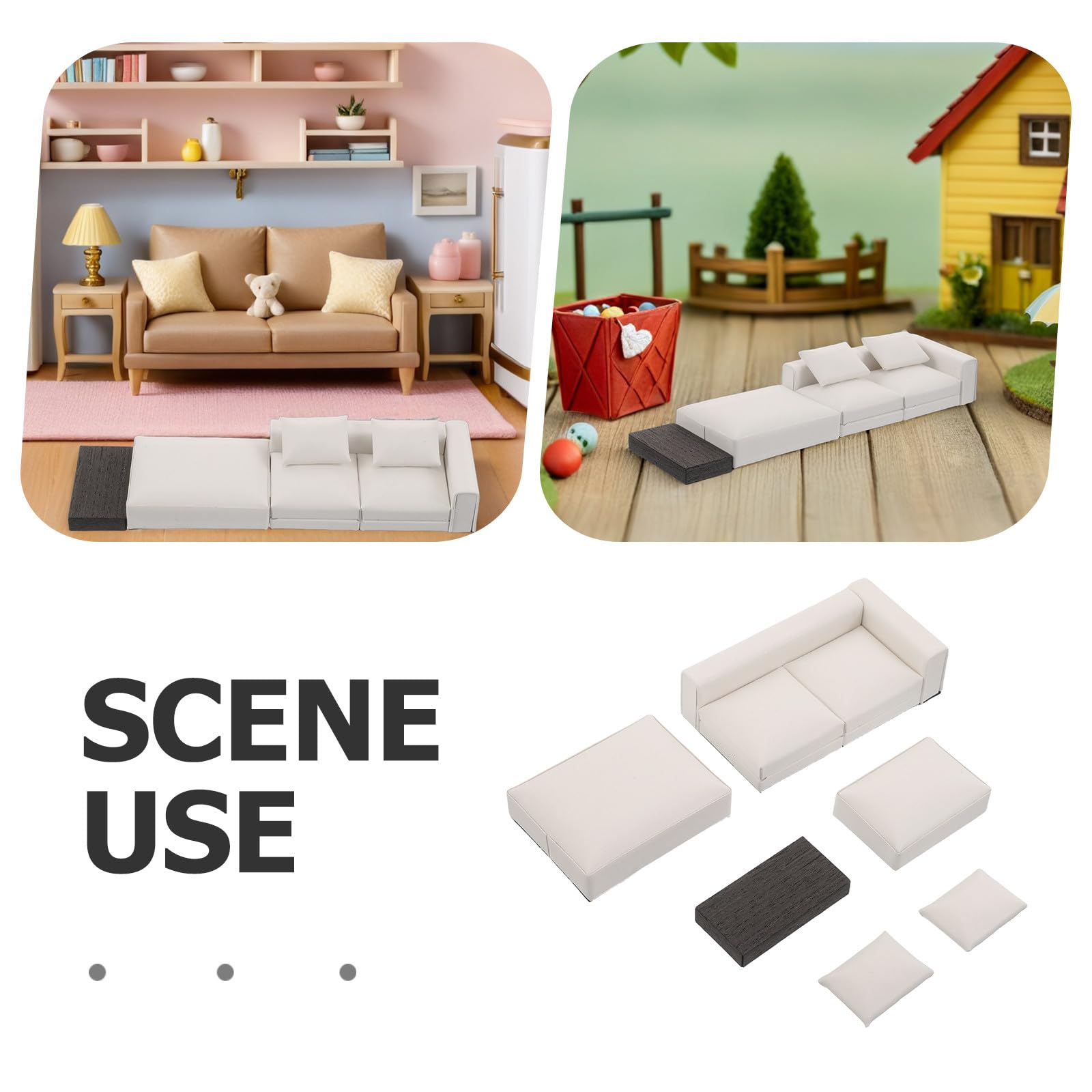 Yardwe Muebles para casa de muñecas: Sofá pequeño para Modelos en Miniatura de casa de muñecas a Escala 1:20 - Mini sofá de Juguete para Sala de Juegos o decoración de Fiestas
