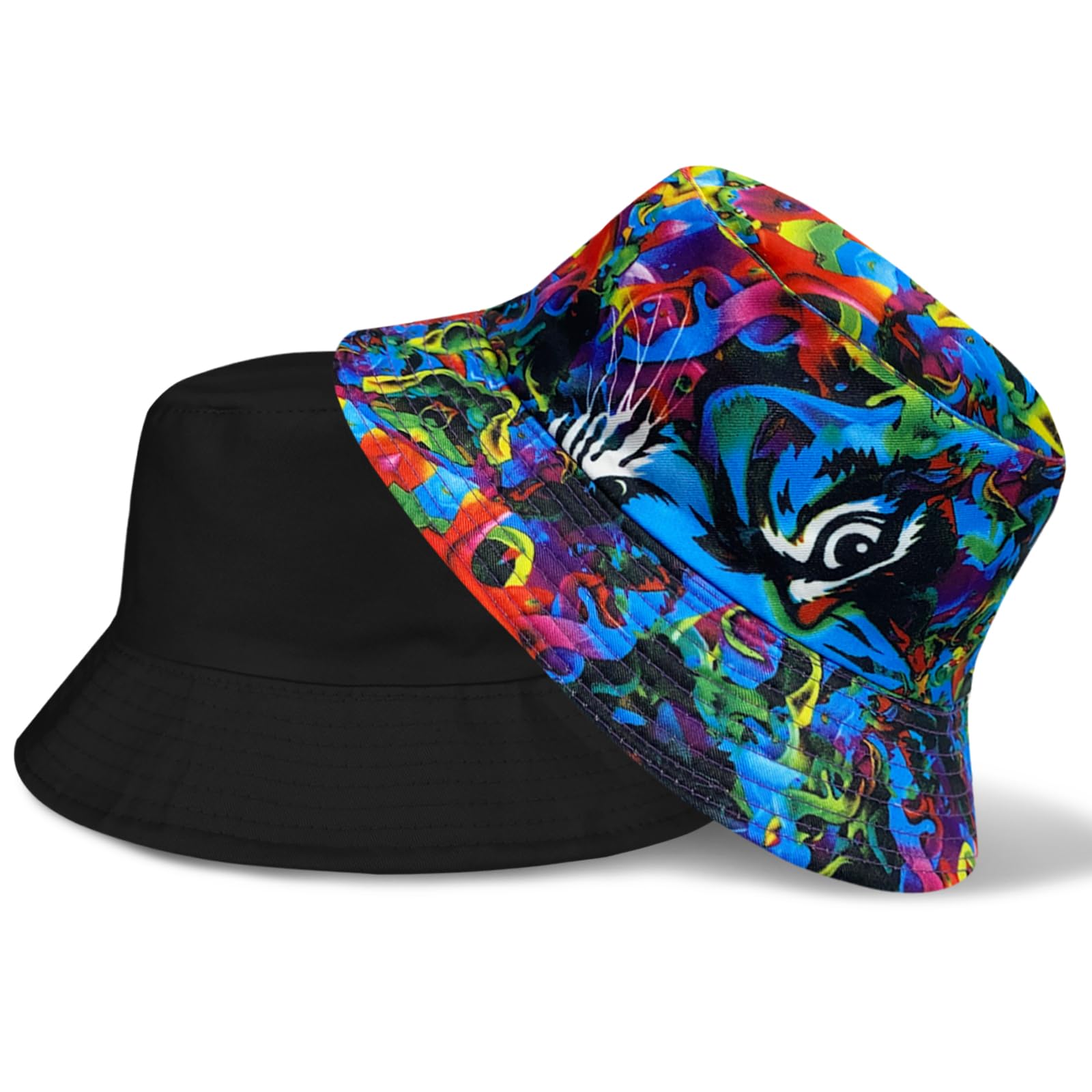 SAIIURV 2 Pezzi Anatra Cappelli alla Pescatora per Uomo Donna, Reversibile Moda Cappello Estivo a Secchiello da Sole da Spiaggia per Adolescenti, Vintage Pieghevole Cappello da Pesca per Festa