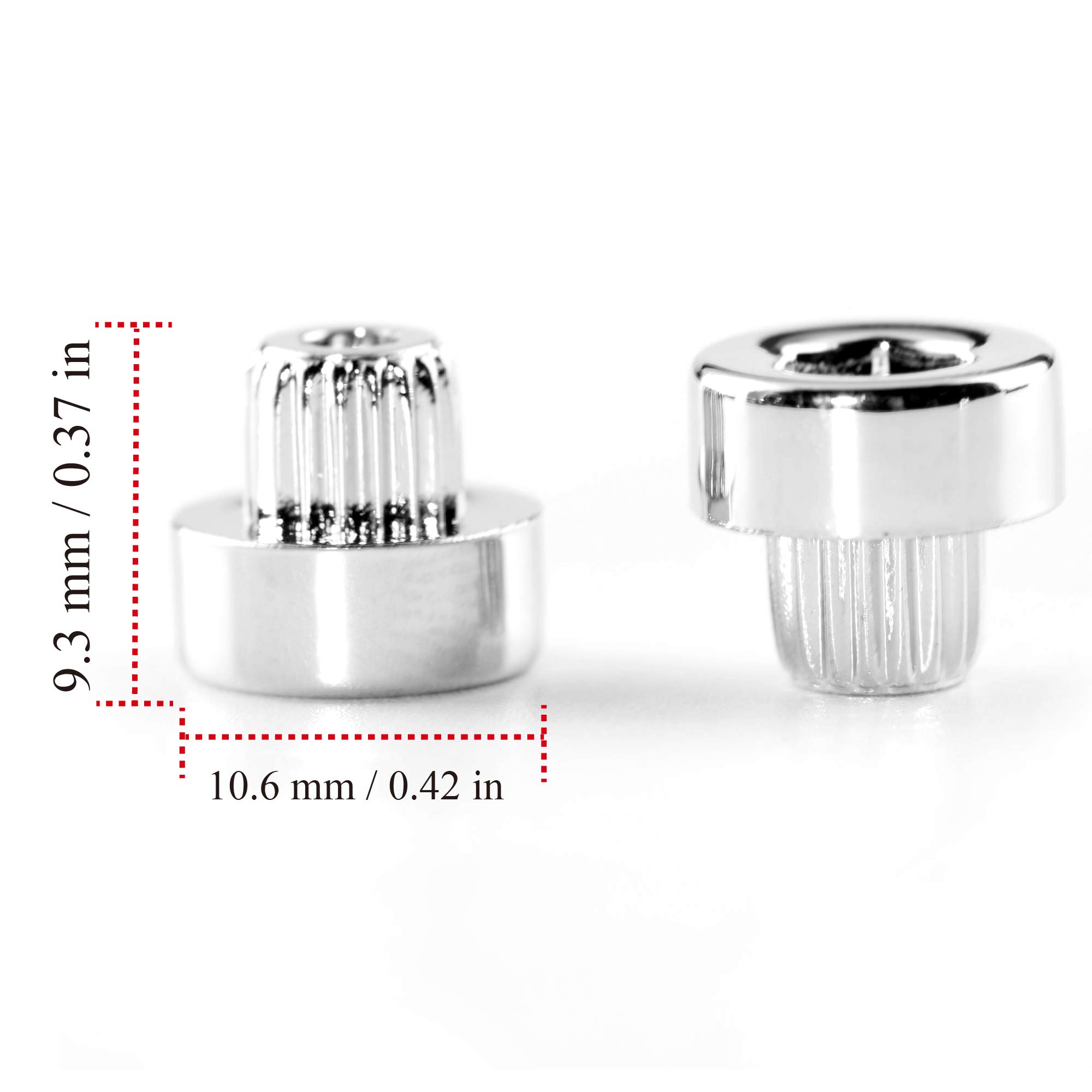 Rhinotuning RhinoTuning 50pcs Rad Felge Lippe Nieten Muttern Loch 6.2mm/0.24in Ersatz Nieten Auto Rad Zubehör Teile Chrom（Versilberung）