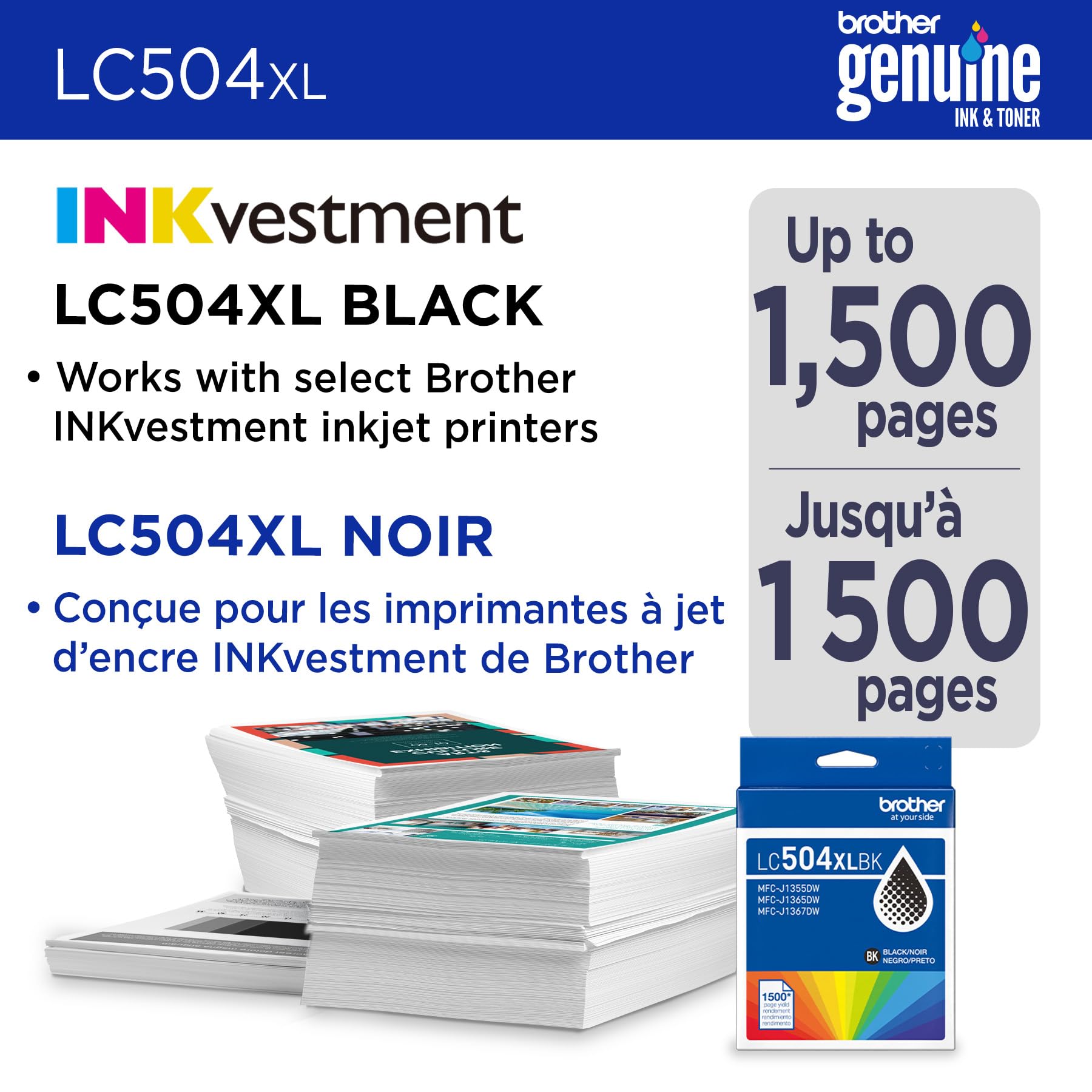 Brother Cartuccia d'inchiostro nero originale LC504XLBK ad alta resa