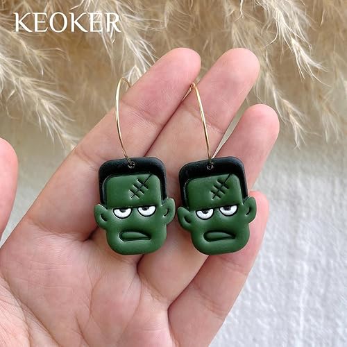 Miniatura 7 de KEOKER Cortadores de arcilla polimérica para Halloween, cortadores de arcilla para la fabricación de aretes de Halloween, 10 formas de Halloween,