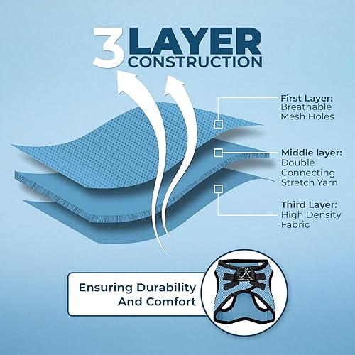 Miniatura 4 de Best Pet Supplies - Arnés para perro para todas las estaciones Step-in Air, de malla y con tiras reflectantes, con correa de 5 pies de largo con