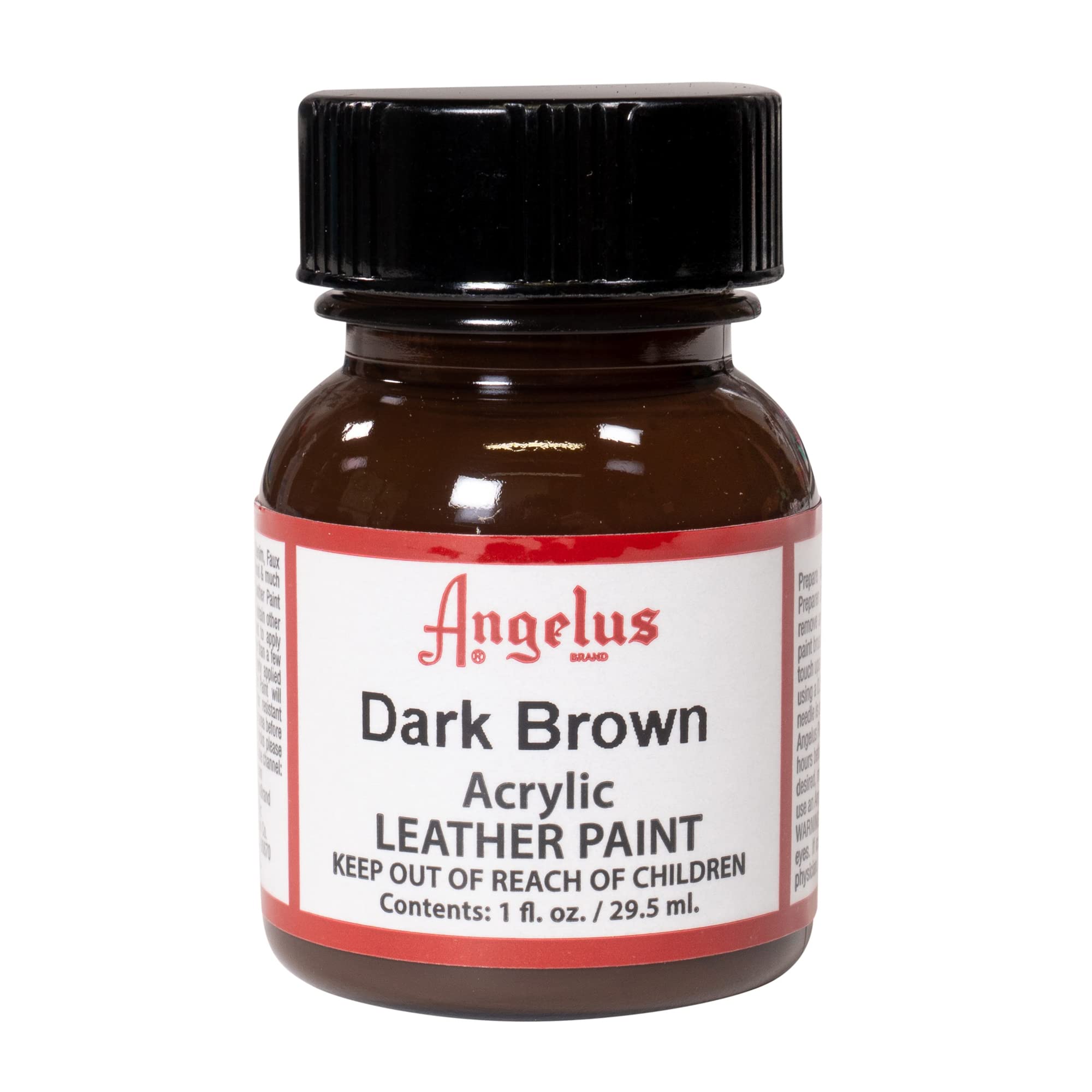 Angelus Acrylic Leather Paint For Shoes, Sneakers, Leather, Canvas, Furniture, and More - 1 fl oz, Dark Brown