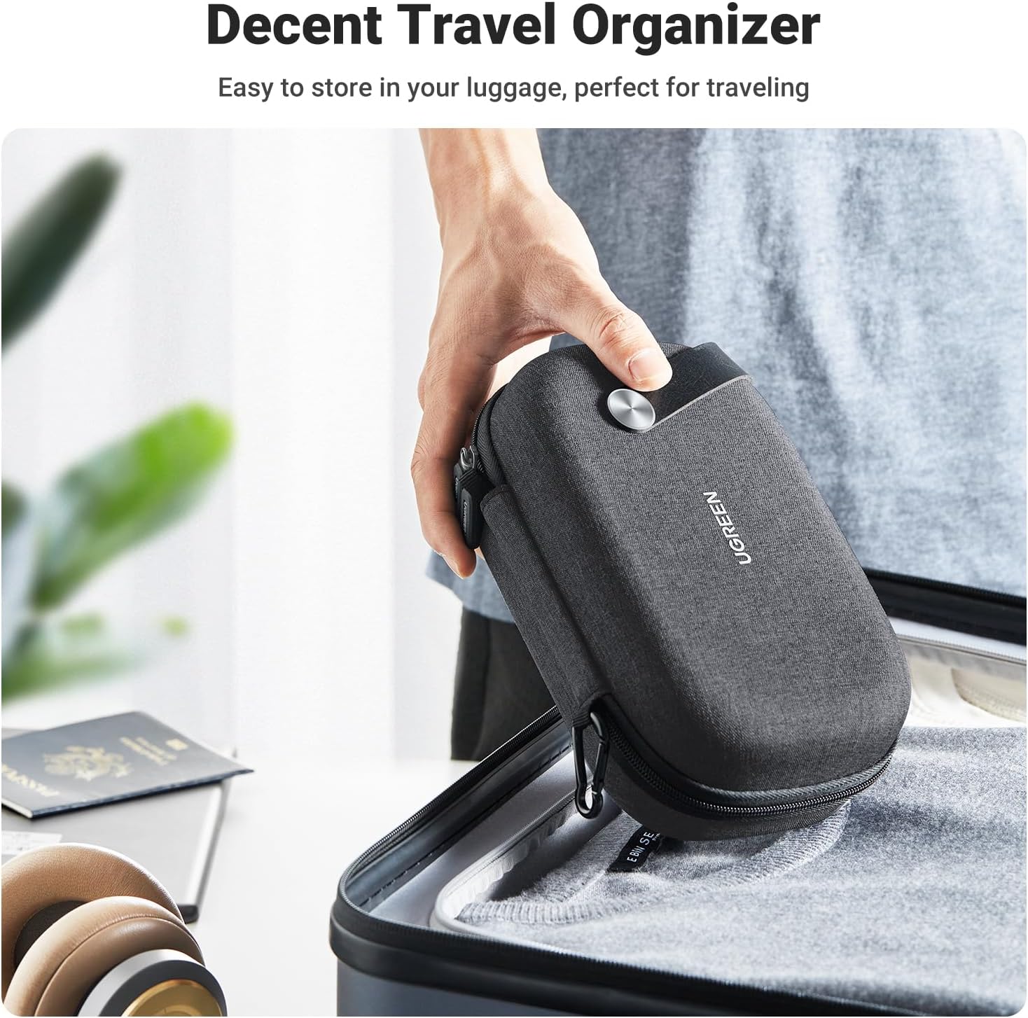 UGREEN Electronic Organizer Travel Case Pouch Bag Accessories Portable Waterproof Storage Bag Travel Essentials with Cable USB Flash Drive Charger External Battery Memory Card