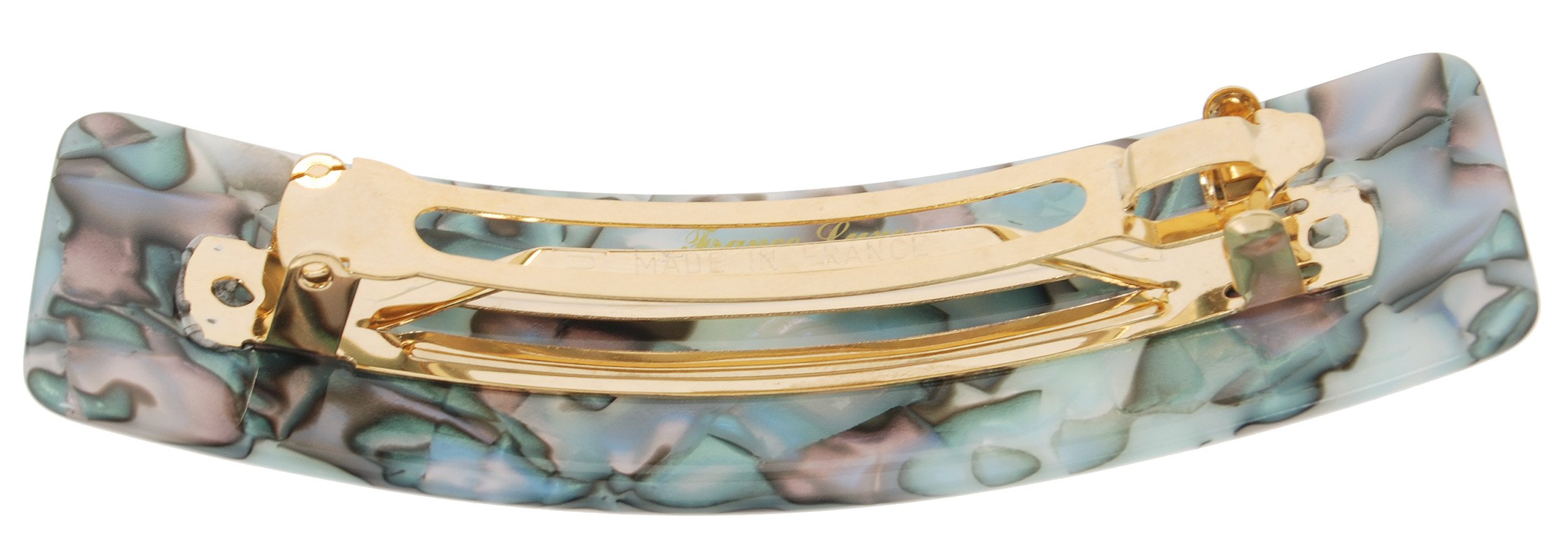 France Luxe wide rectangle barrette France Luxe Rectangle Volume Barrette - South Sea | Stylish  main image 4