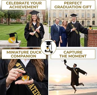 3 Pcs Set Graduation Hat and Gown Set,2026 Graduation Cap with Sash and Tassel, Adjustable Bachelor Cap with 2026 Year Charm and Gown, Party Decor Outfit, College Celebration for Senior Students