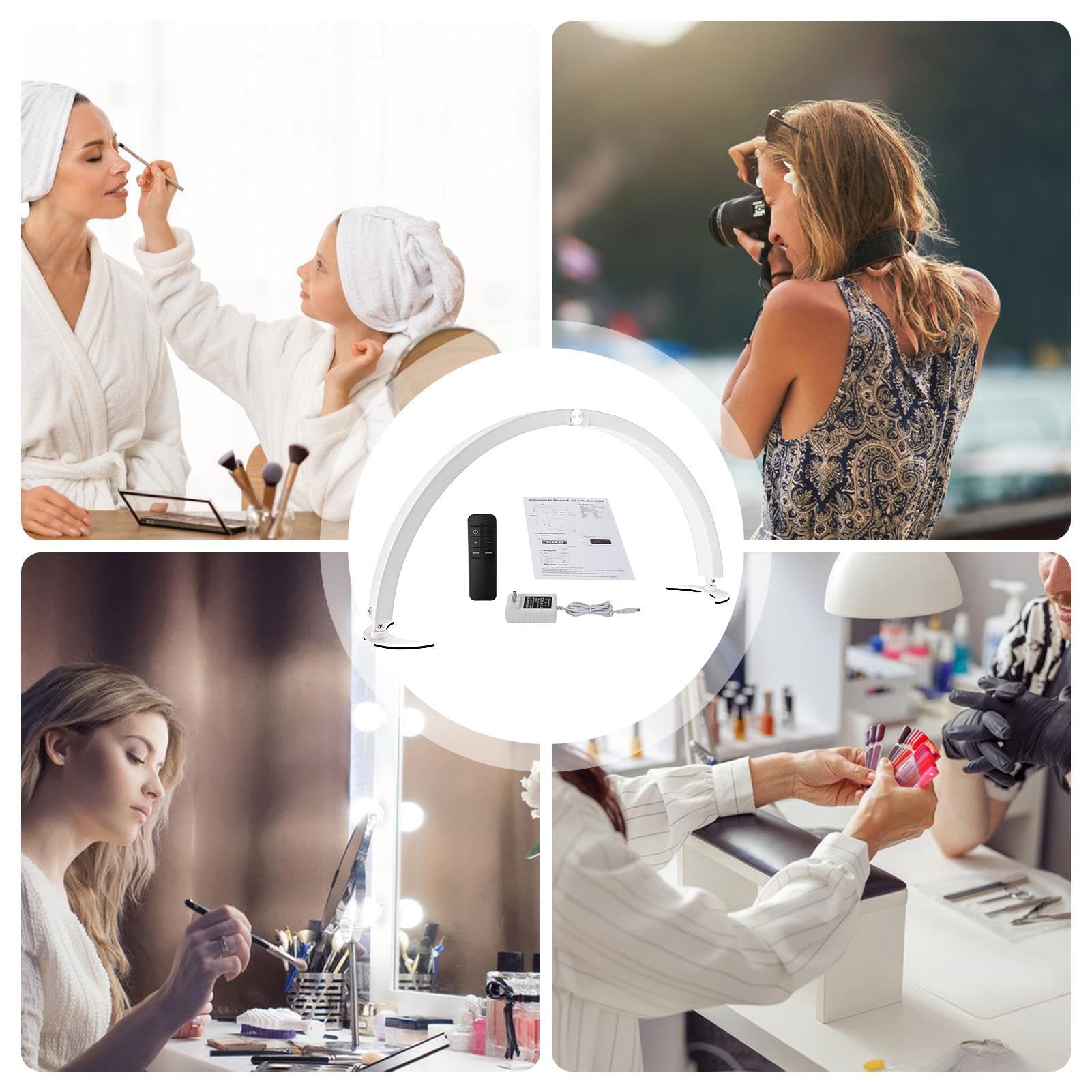 Genérico Luz de Mesa para Uñas Ajustable 40W | Lámpara de Uñas Forma Media Luna para Amiga Esposa Hermana Hija en Hogar Viajes Interior Exterior