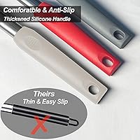 Vista 6 de Espátula de silicona y cuchara de cocina, paquete de 5 utensilios de cocina antiadherentes para la cocina, espátulas y cucharas sólidas y ranuradas