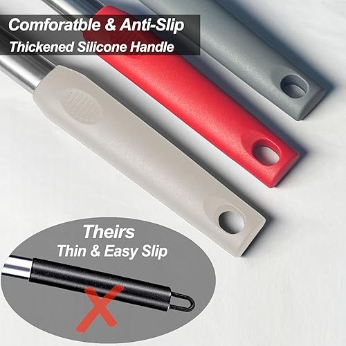 Miniatura 6 de Espátula de silicona y cuchara de cocina, paquete de 5 utensilios de cocina antiadherentes para la cocina, espátulas y cucharas sólidas y ranuradas