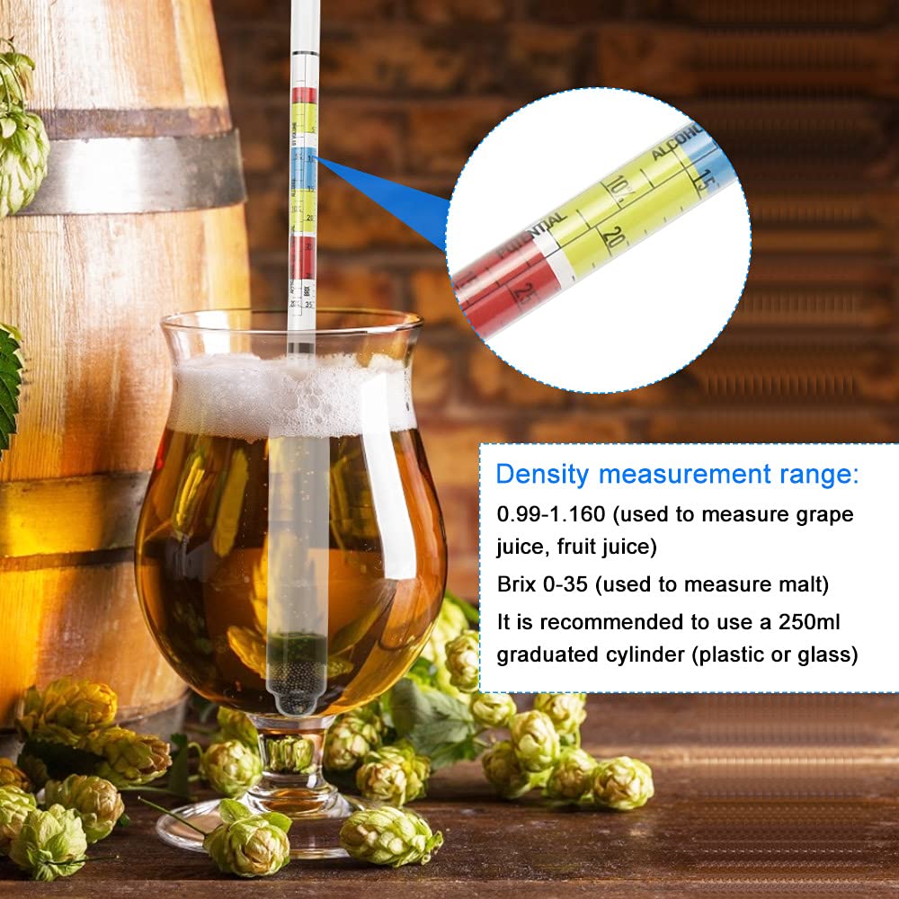FIGFYOU Hydrometer Scale Home Brew Hydrometer Triple Scale Hydrometer