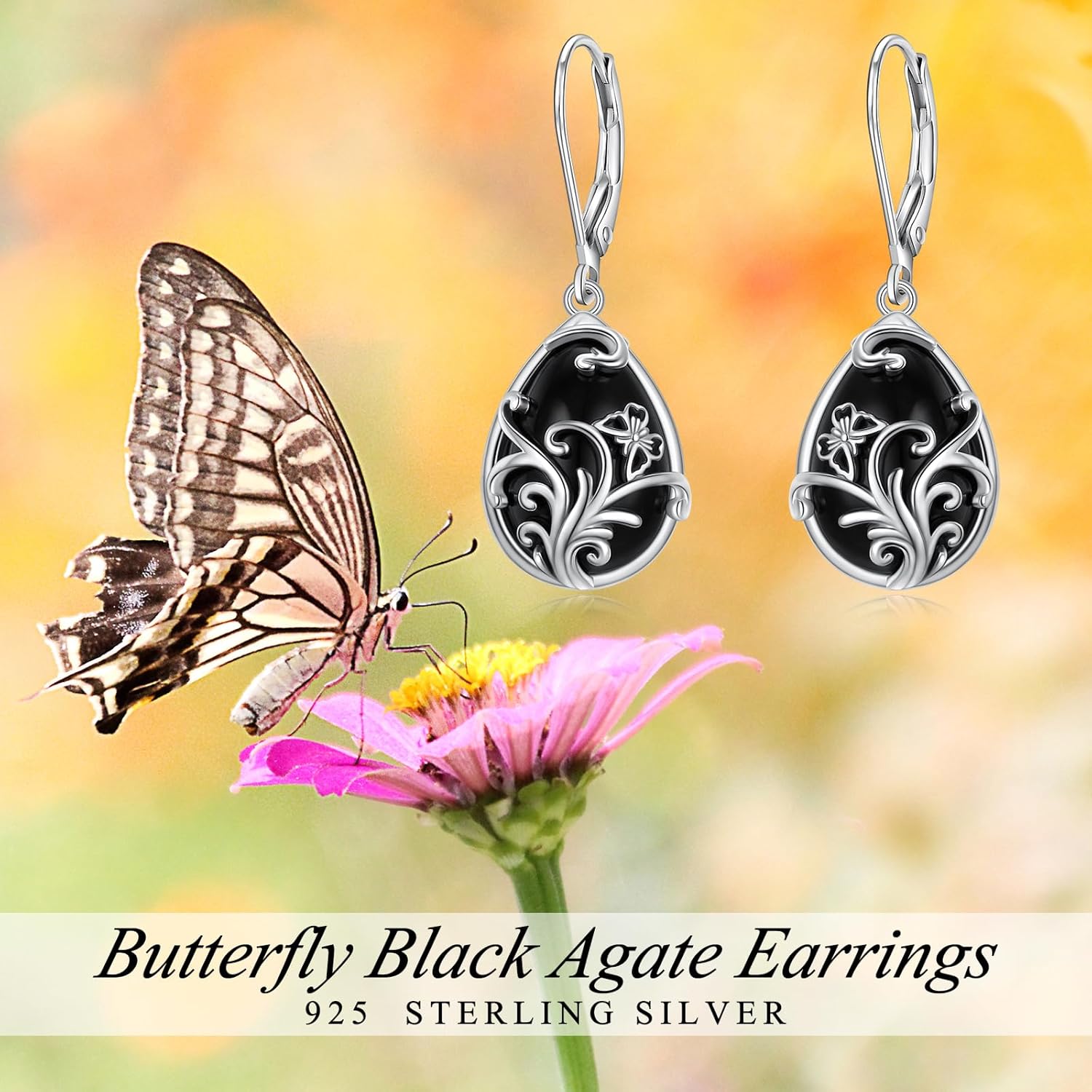 925 Sterling Silver Filigree Dangle Drop Earrings Daisy/Lotus/Rose Flower/Moonstone Leverback Teardrop Earrings for Women Infinity Celtic Knot Daisy Lotus Jewelry for Mothers Day - Image 3