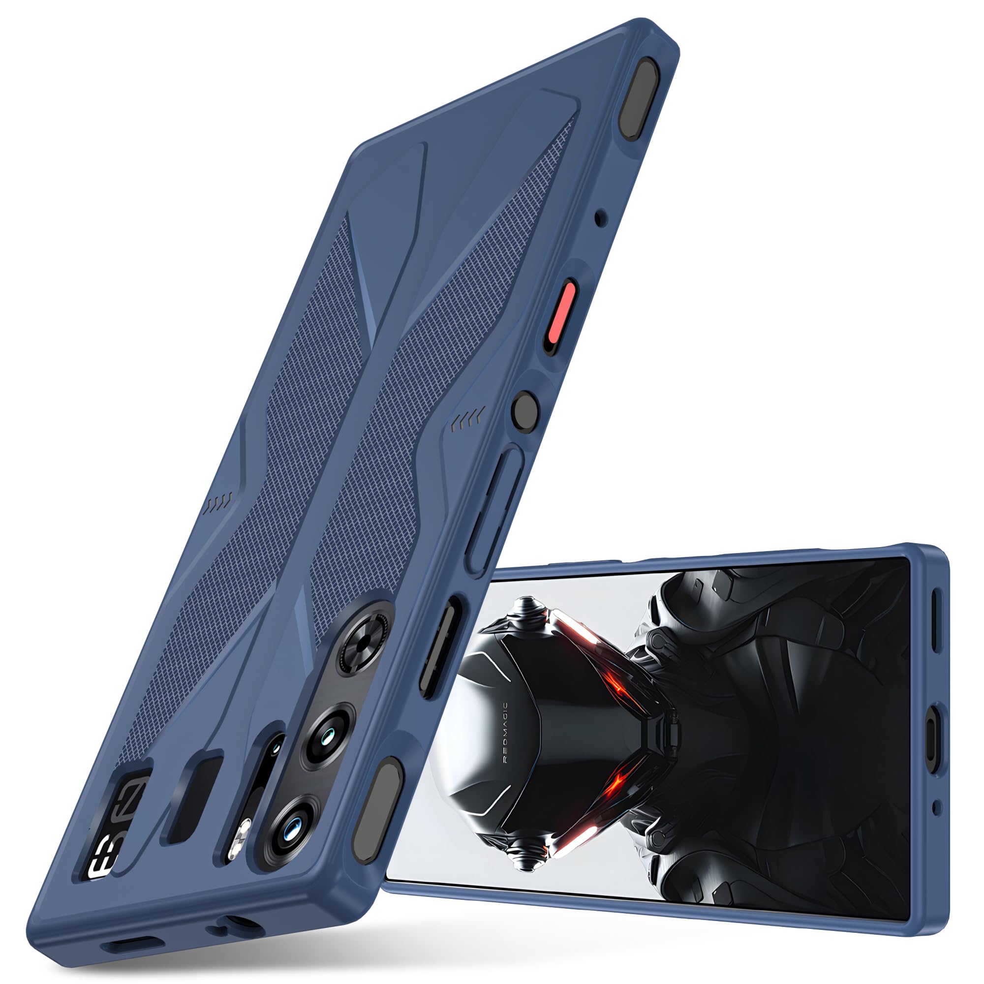 Zewan for Nubia Red Magic 9 Pro Plus Case, Soft TPU Military Grade Airbag Shockproof Drop Protection, Heat Dissipation, Anti Fingerprint, Blue