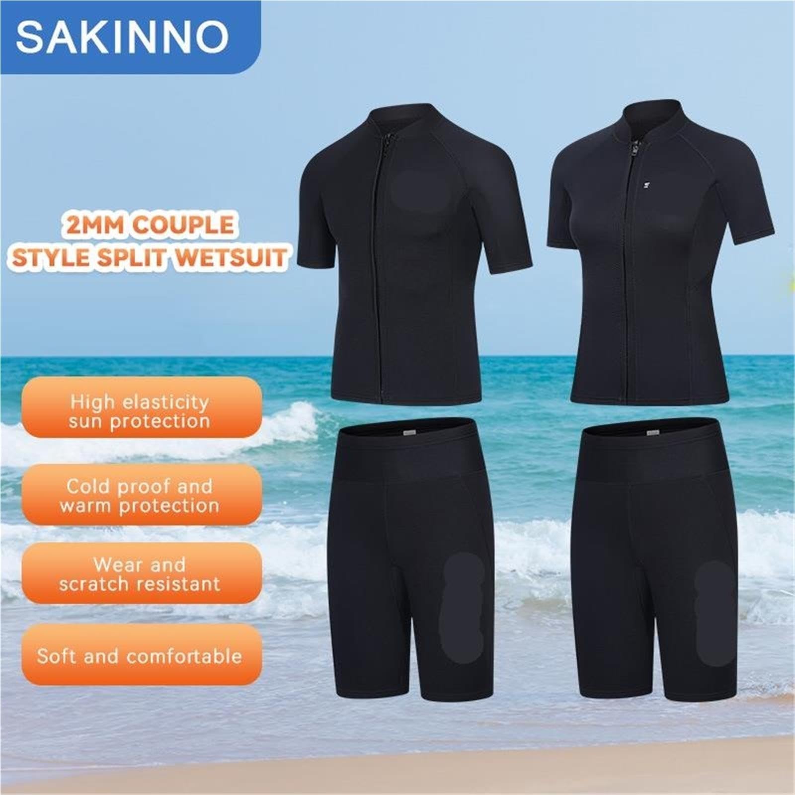 Muta corta divisa da uomo e donna in neoprene 2 mm
