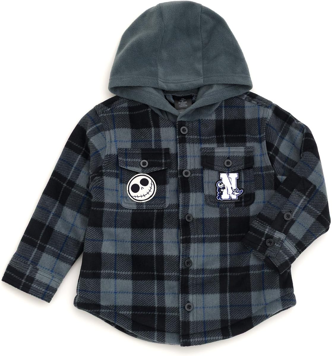 Disney Nightmare Before Christmas Jack Skellington Boys' Hooded Shacket Toddler to Big Kid