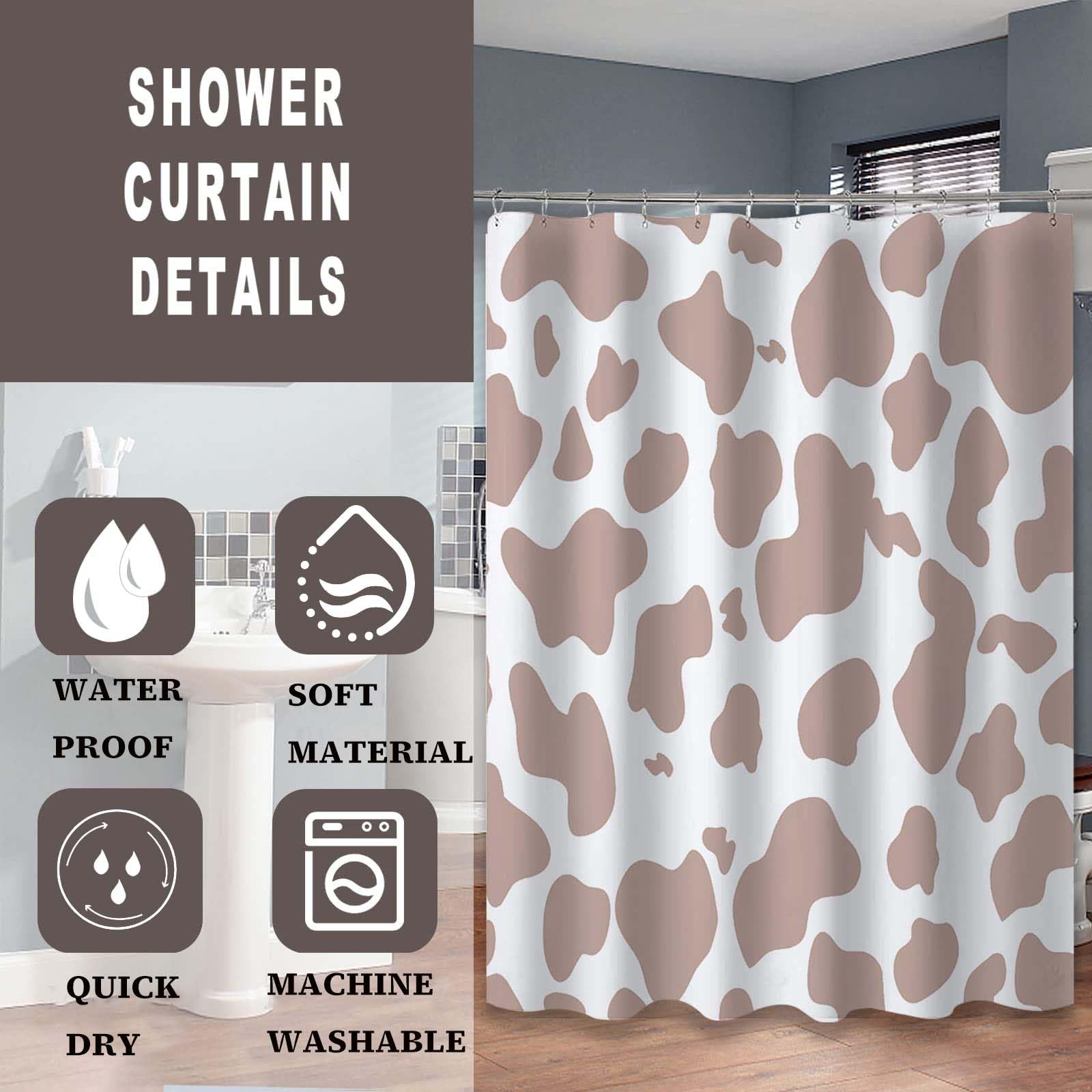 Duschvorhang Mit Kuh-Motiv – 183x198 Cm, Polyester, Wasserdicht, Inkl. 12 Haken, Perfekt Für Kinder-Bad & Bauernhaus-Stil