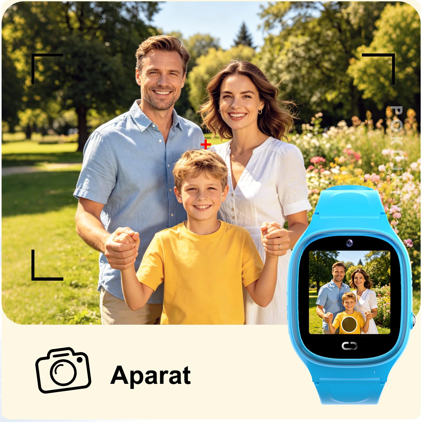 Smartwatch dla Dzieci z GPS Rozmowy Telefoniczne Czat SOS Kontakty | Budzik Gra IP68 Wodoodporny Tryb Klasowy Zegarki Cyfrowe Smartwatch Dziecięcy Chłopcy Dziewczynki Urodziny Prezenty