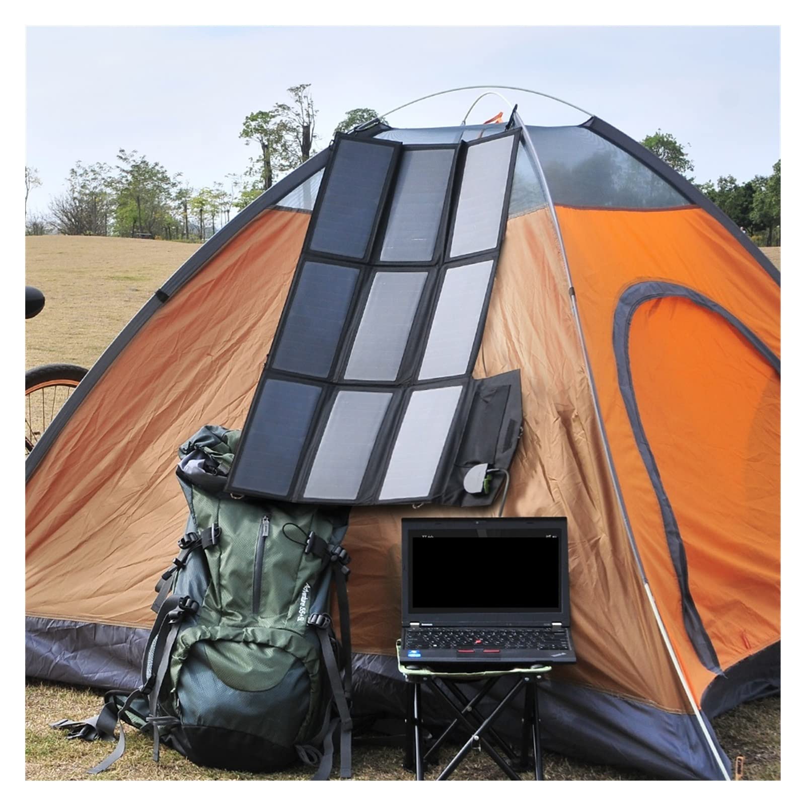 1 8V 60 W. Przenośny składany panel słoneczny 2USB Ładowarka słoneczna 1 8V DC Wyjście dopasowane do laptopa, telefonu, kempingu, na zewnątrz