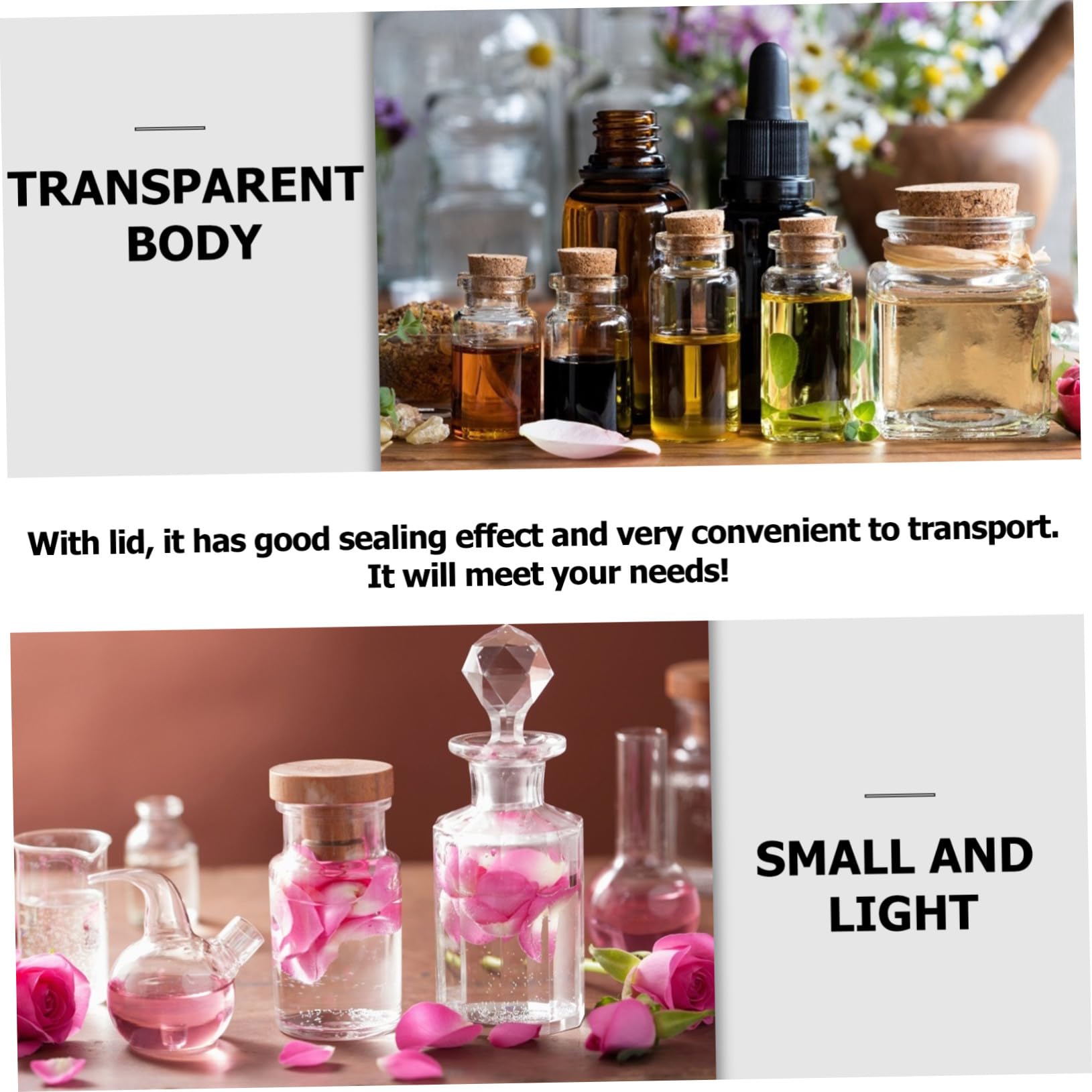 Ipetboom 100ml Glasprobenfläschchen 10ml aus Glas mit Deckel Wiederbefüllbar und Dichtwirkung für Labor und Ätherische Öle