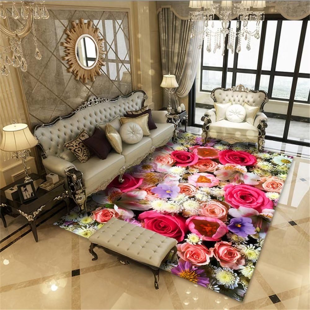 Tapis de chambre rouge durable aux finitions soignées 40x60cm