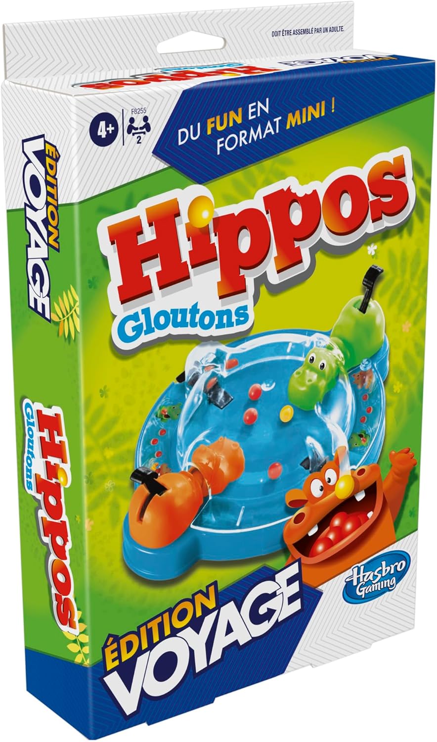 Game with voracious hippos on travel, portable 2 player game, travel game for children, contains 2 hippos