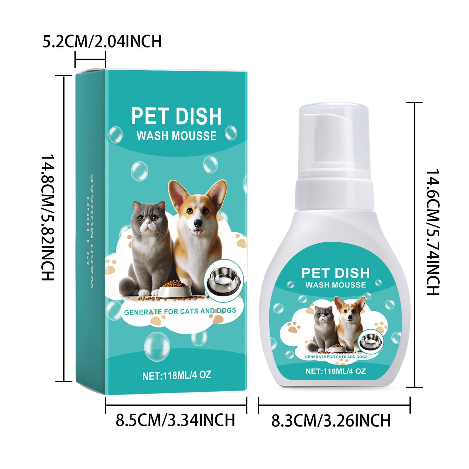 Mousse nettoyante pour gamelle pour animal domestique de 150 ml pour un usage quotidien assurant un nettoyage doux