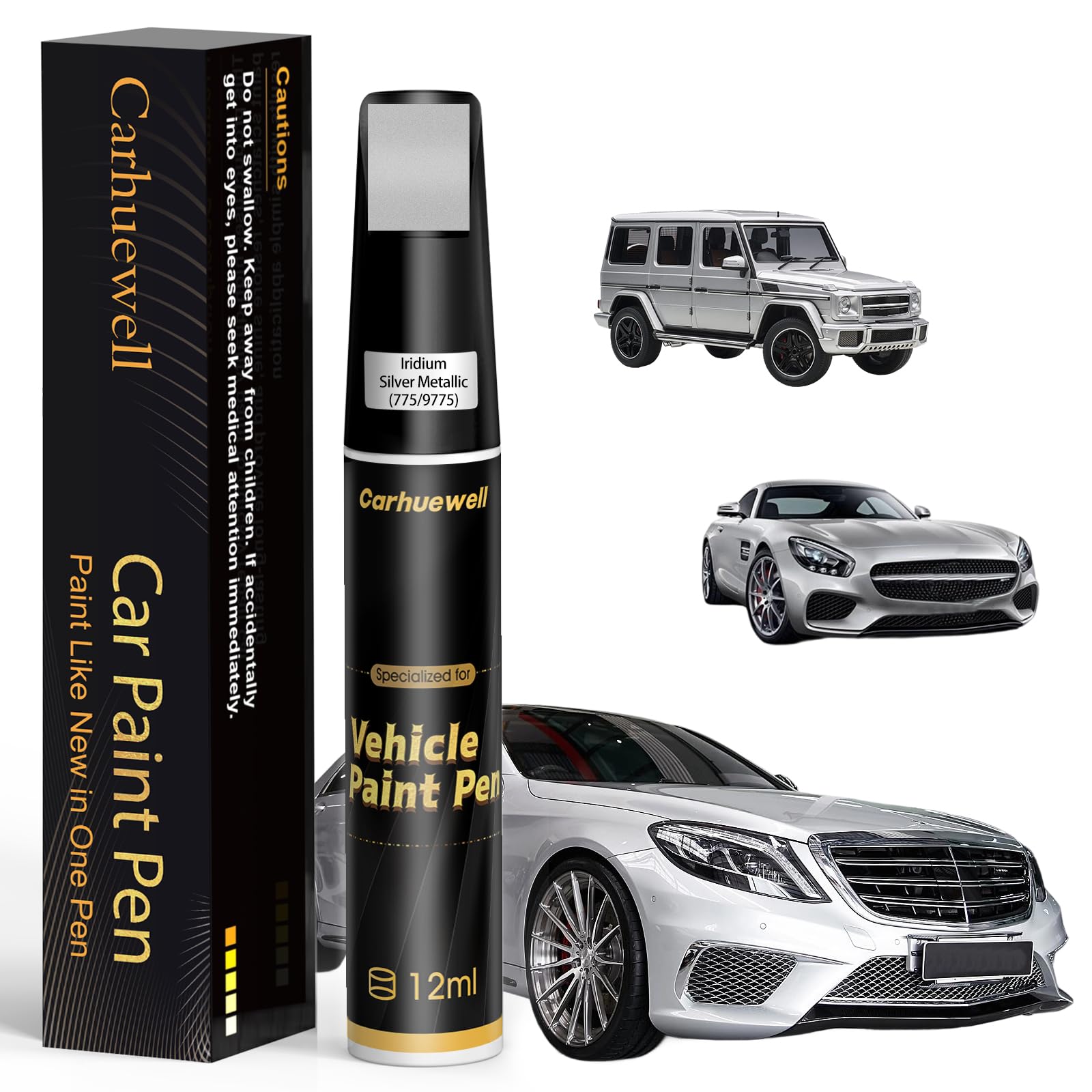 Photo 1 of (775/9775) Iridium Silver Metallic Touch Up Paint Compatible with Mercedes-Benz, Exact Match Car Paint Pen Automotive Scratch Repair Remover Kit Quick & Easy Solution for Vehile Chips and Nicks