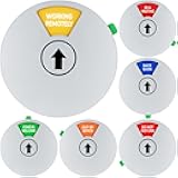 Office Door Sign, White Rotating Status Door Sign with 6 Options - Do Not Disturb/Out of Office/In a Meeting/Come in Welcome/Working Remotely/Back Soon, 6 Inch Round Privacy Signs (White)