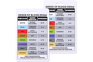 2pcs Order of Draw Badge Card, Draw Blood Order Vertical Badge Phlebotomy Essentials