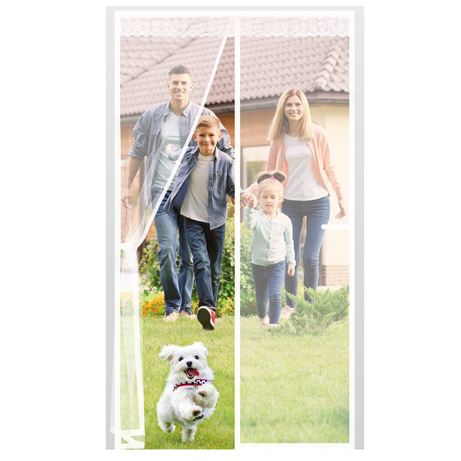 Exsud Magnetic Fly Screen Magnetic Fly Curtain Automatically Closing Door Insect Protection Mosquito Net Insect Net for Balcony Living Room Patio Door Adhesive Mounting without Drilling.