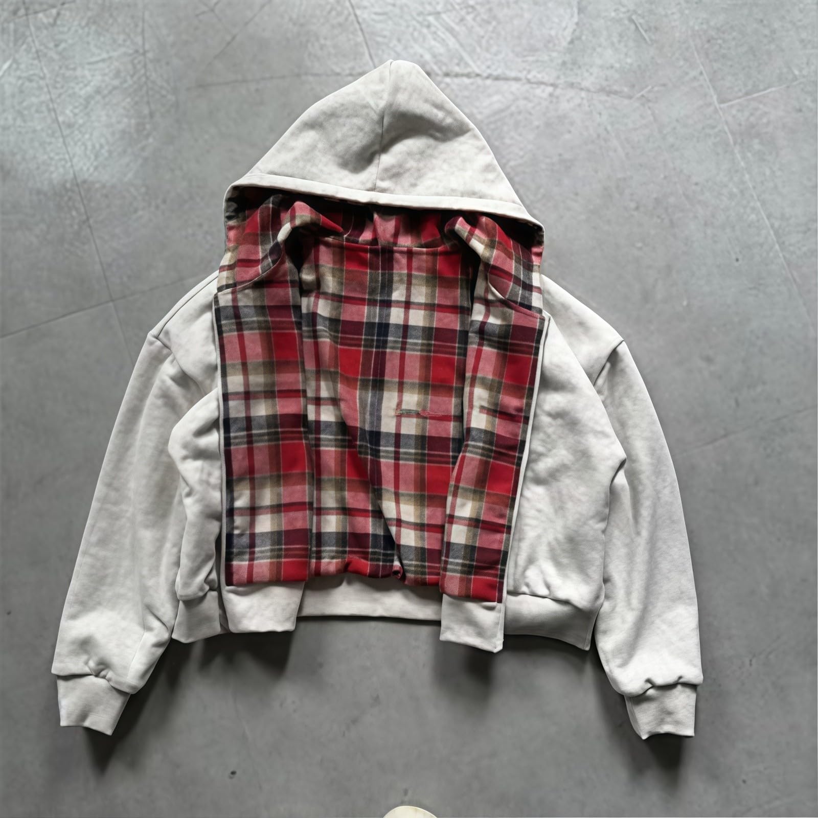 QXQLSH Sweat à capuche réversible avec fermeture éclair intégrale pour