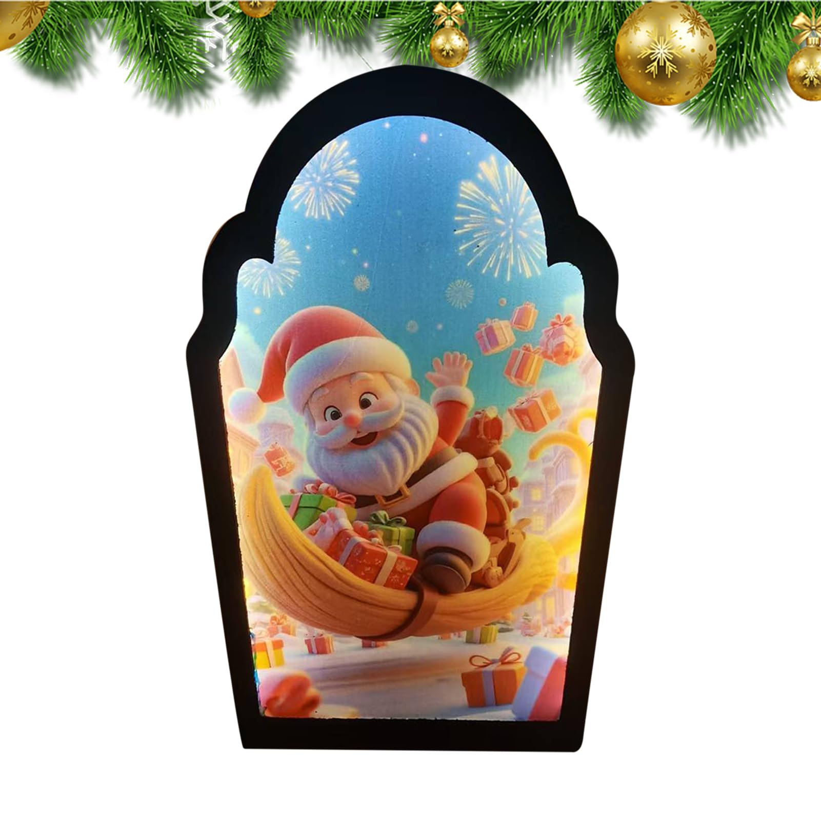 Miroir holographique Santa LED décoration projection design pour bureau