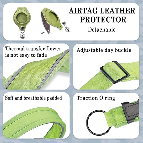 Miniatura 4 de Collar reflectante AirTag para perro, collar acolchado resistente para cachorros con soporte AirTag, collar ajustable para mascotas para perros