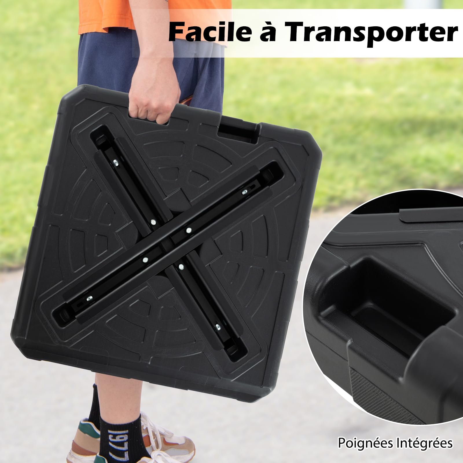 RELAX4LIFE Pied de Parasol Déporté Remplissable 60kg