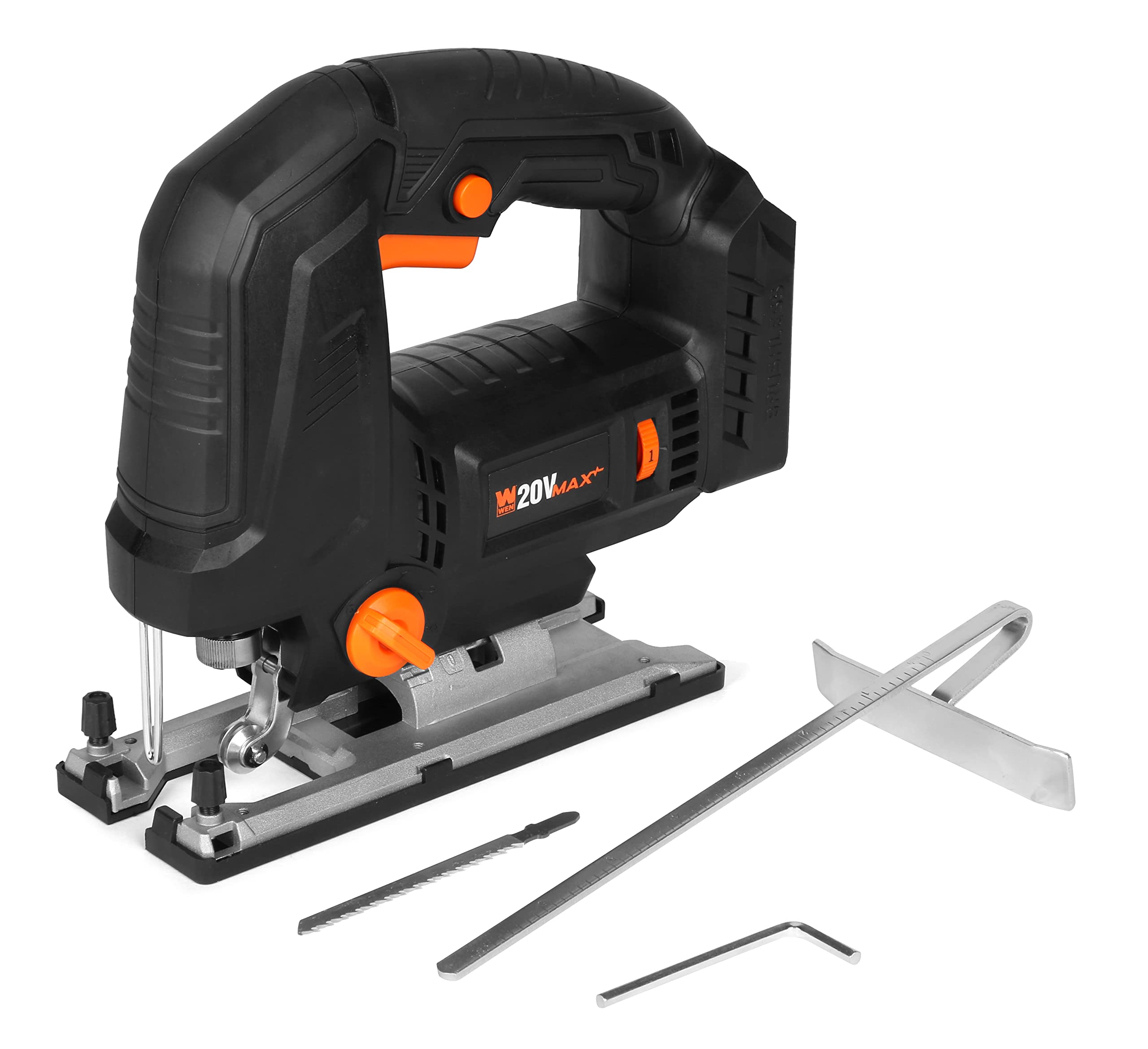 WEN Cordless Jigsaw, Brushless with Auto-Speed (Tool Only, 20V Max Battery Not Included) (20670BT)