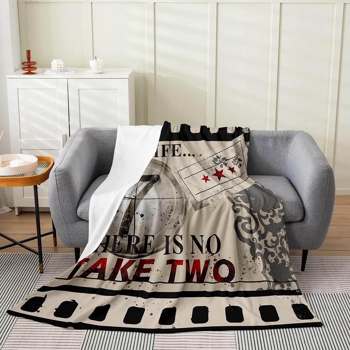 Feelyou Vintage Cinema Movie Theater Plush Throw Blanket, Movie Theater All Season,Bed Blanket for Kids Teens Cinema Poster Design Retro Flannel Fleece Blanket Bedroom Decor 40"x50" Multi 43