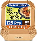 Air Fryer Paper Liners, 125Pcs Parchment Paper, Air Fryer Liners Disposable for Microwave, Non-Stick...