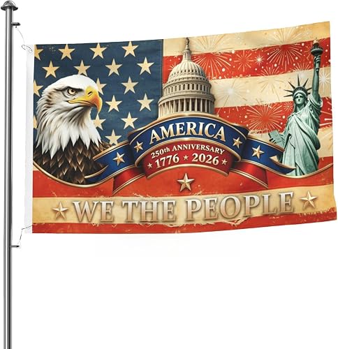 250th Anniversary Flag, 3X5 FT Flags 1776-2026, 250 Years Anniversary Flag Bunti