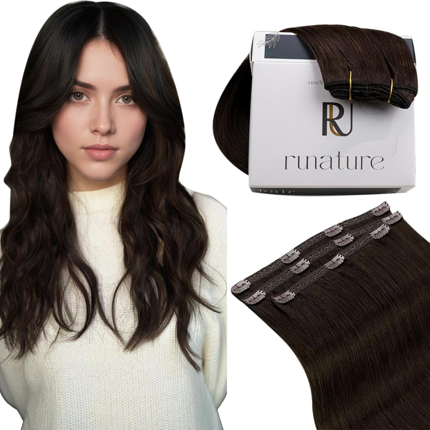 RUANTURE Clip in Extensions Echthaar