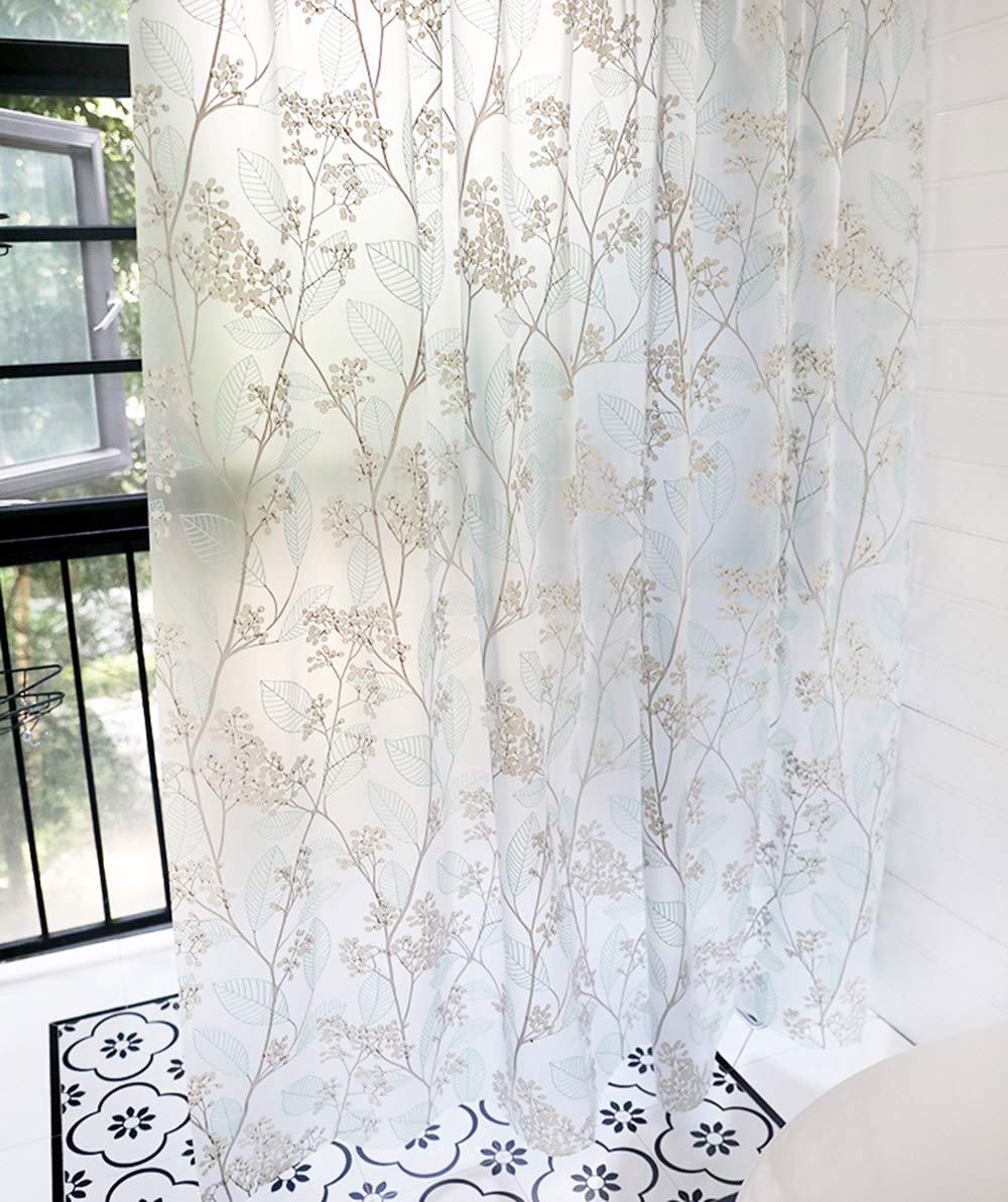 Shower Curtain Rideau de Douche imperméable, Rideau de Salle de Bains EVA résistant à la moisissure Rideaux de séparation Transparents avec Crochets Anneaux