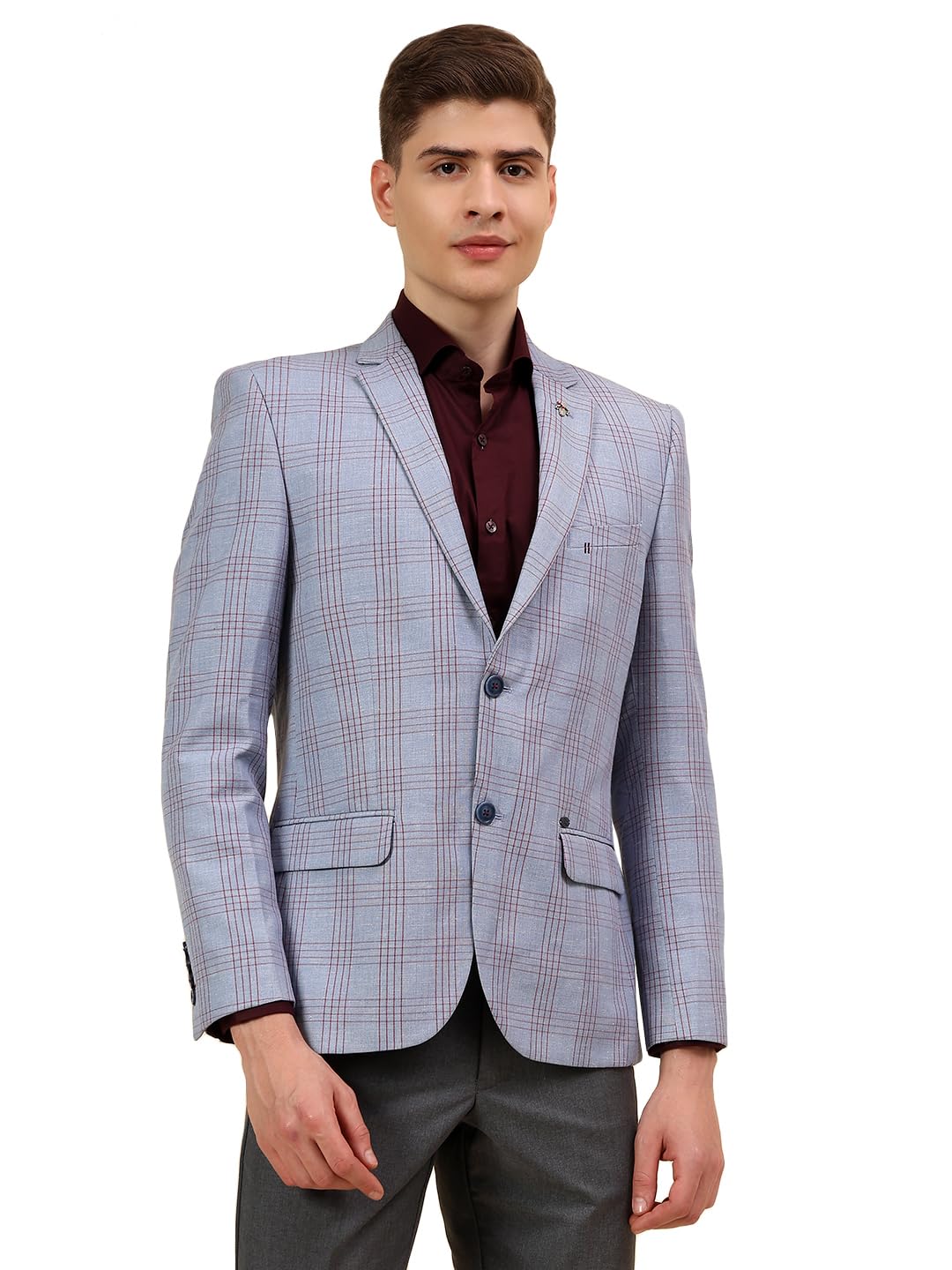 Blazer for Men l Premium Casual Blazer Regular Fit Notch Lapel Poly Viscose Fabric Check Pattern-image-31
