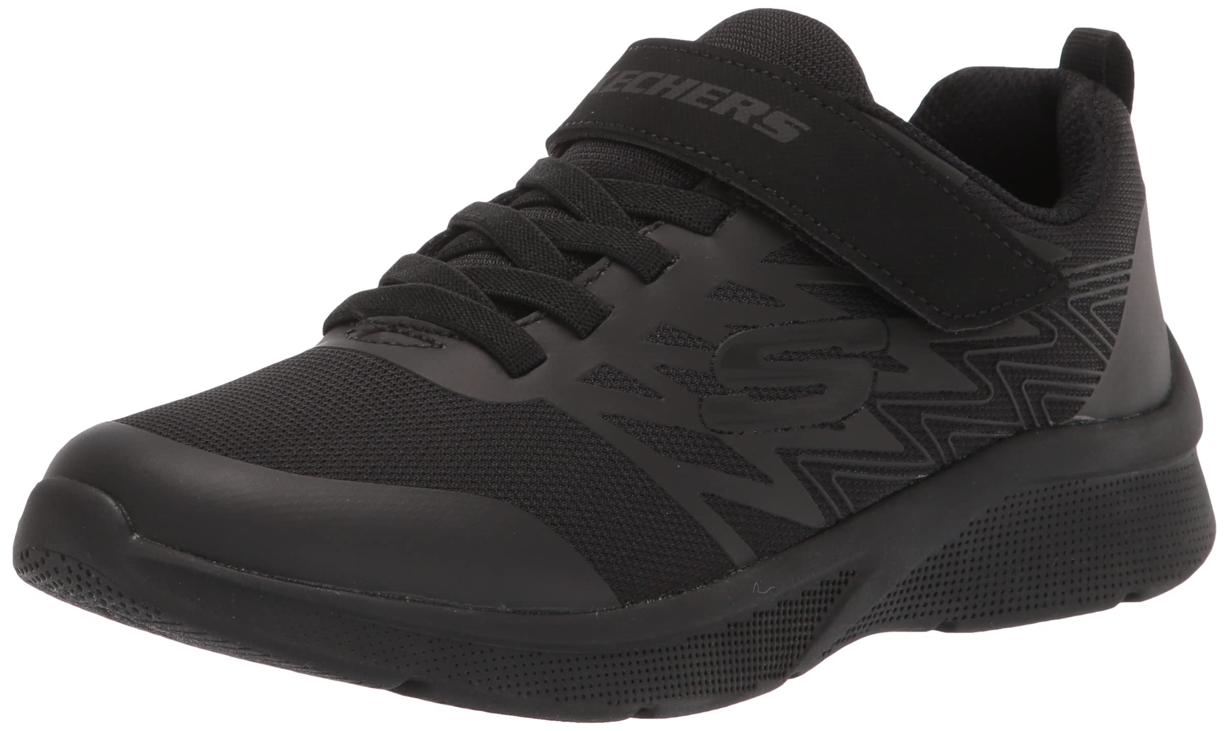 Skechers Boy's Microspec Texlor Sneakers, Black Textile & Trim, 11 UK Child