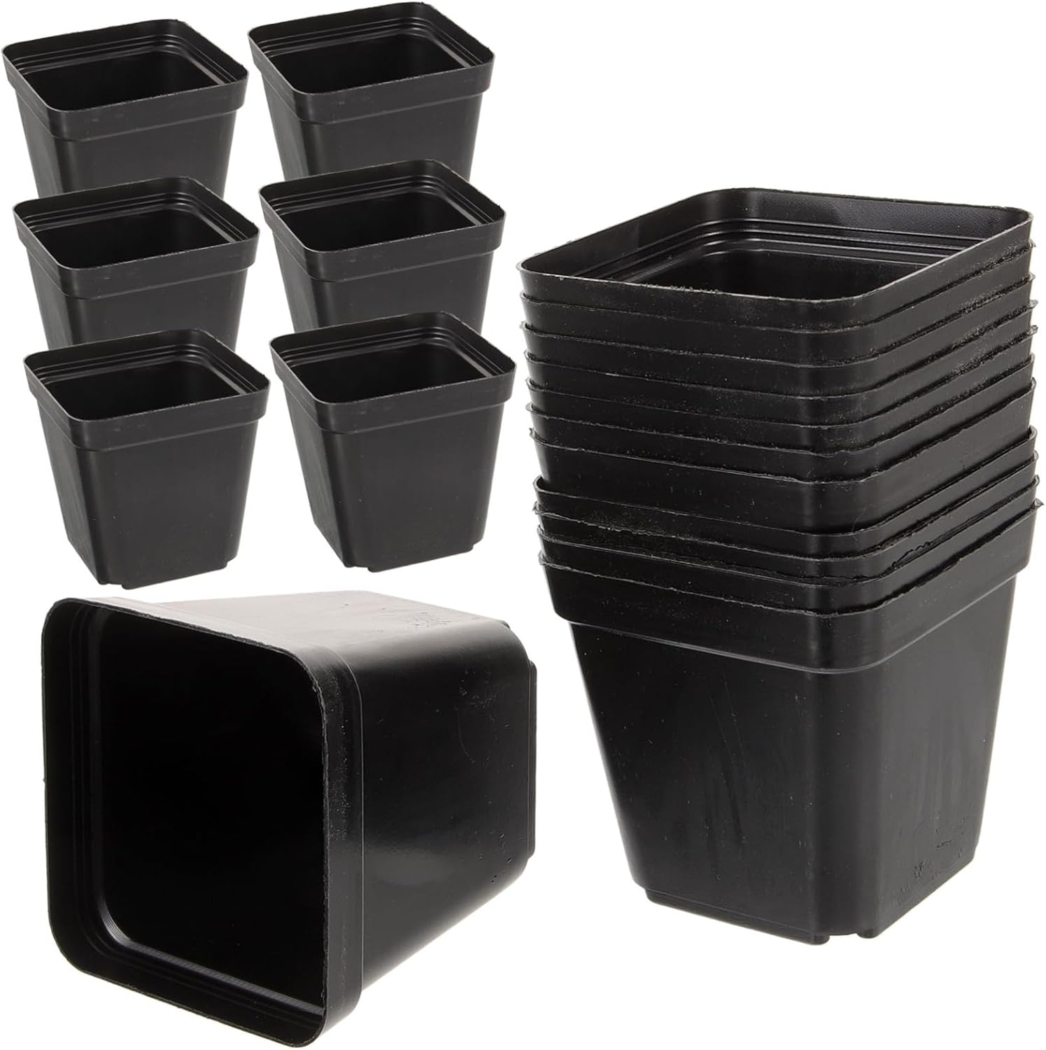 TOYANDONA 120pcs Square Nursery Pots Durable Planting Pots with Drainage for Succulents and Flowers Modern Minimalist Small Planters for Decor