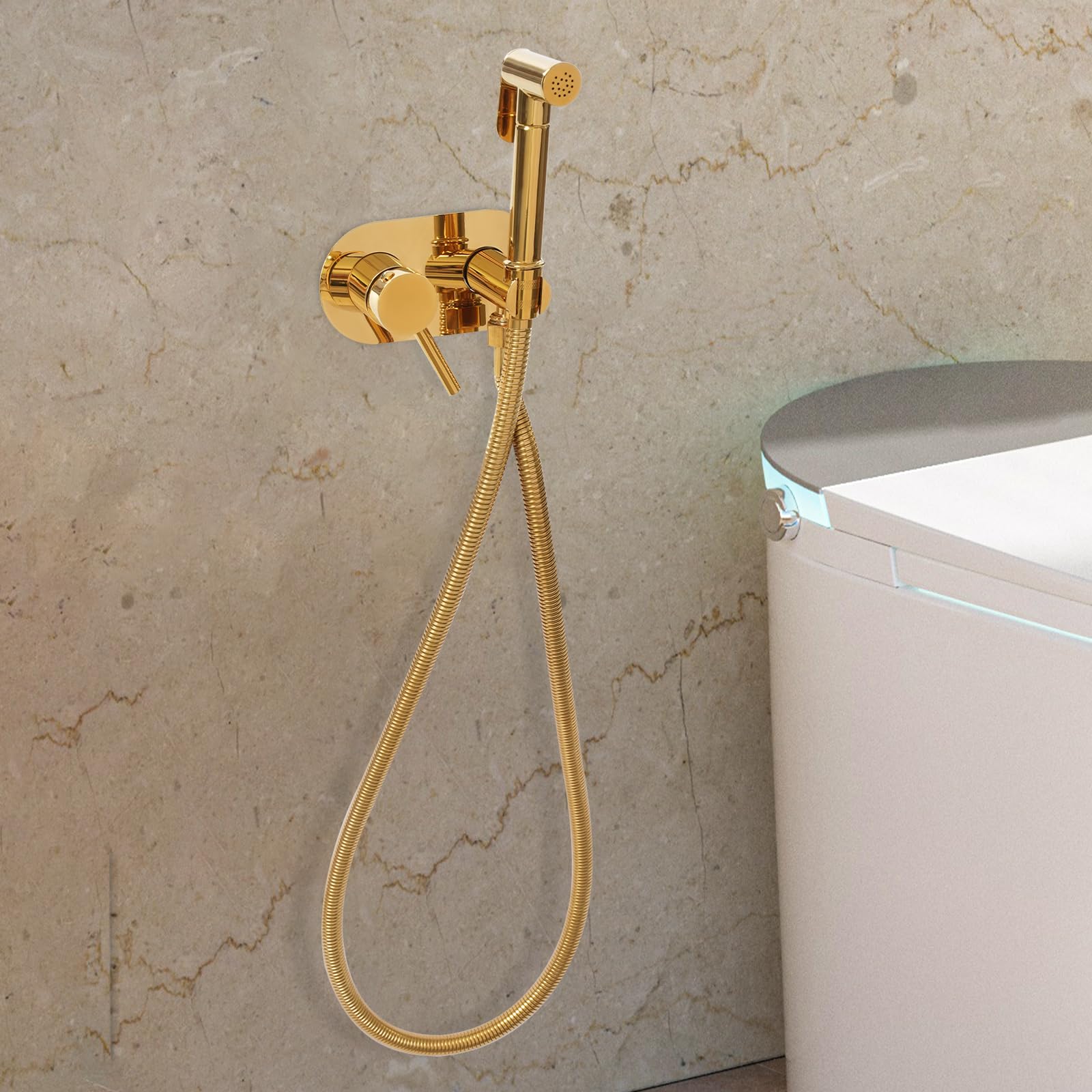 Set per bidet per l'igiene personale, a mano, in acciaio inox, per bidet e bidet regolabile, per l'igiene personale