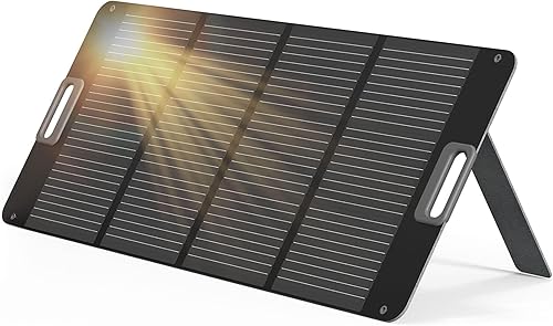 Andes - Panel solar con soporte ajustable, cargador solar portátil plegable de 100 W, impermeable IP67, 23% más eficiencia de conversión de energía,